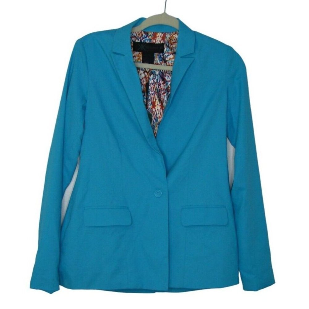 NEW Kardashian Kollection Womens Torquoise Boyfriend Jacket Sz XS Button Closure